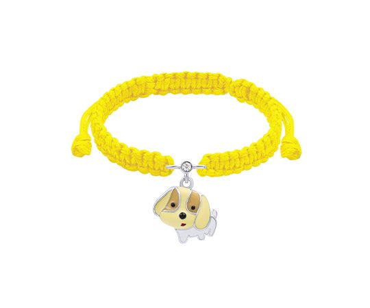 Браслет UmaUmi плетений щенятко, жовтий, срібний, 3.86 г. (158531)
 thumbnail popup