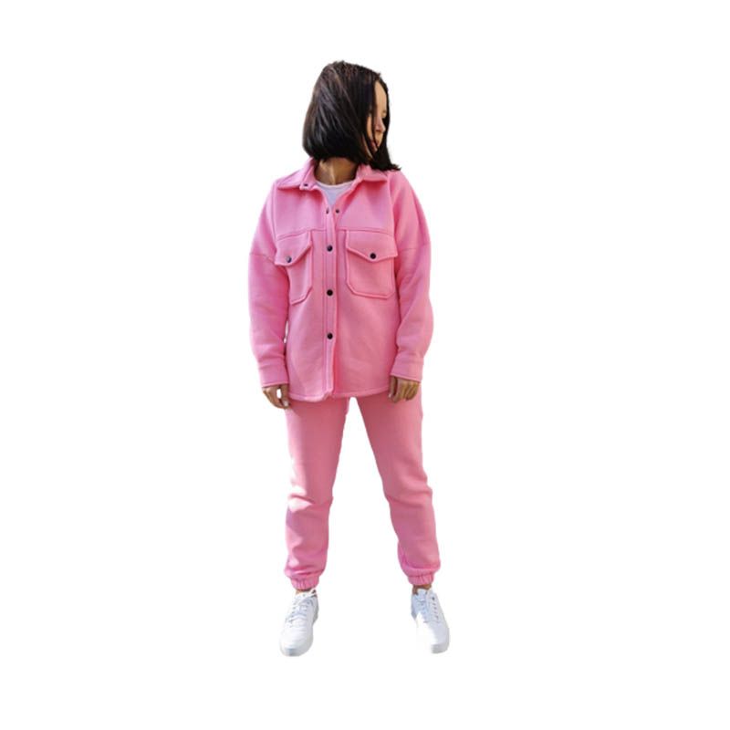 Костюм Pola на флісі (рубашка   високі джогери), тринитка, рожевий, р. S (1/16) thumbnail popup