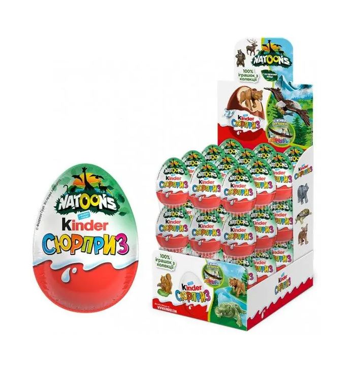 Цукерки шоколадні яйце Kinder серія Natoons, 20г thumbnail popup