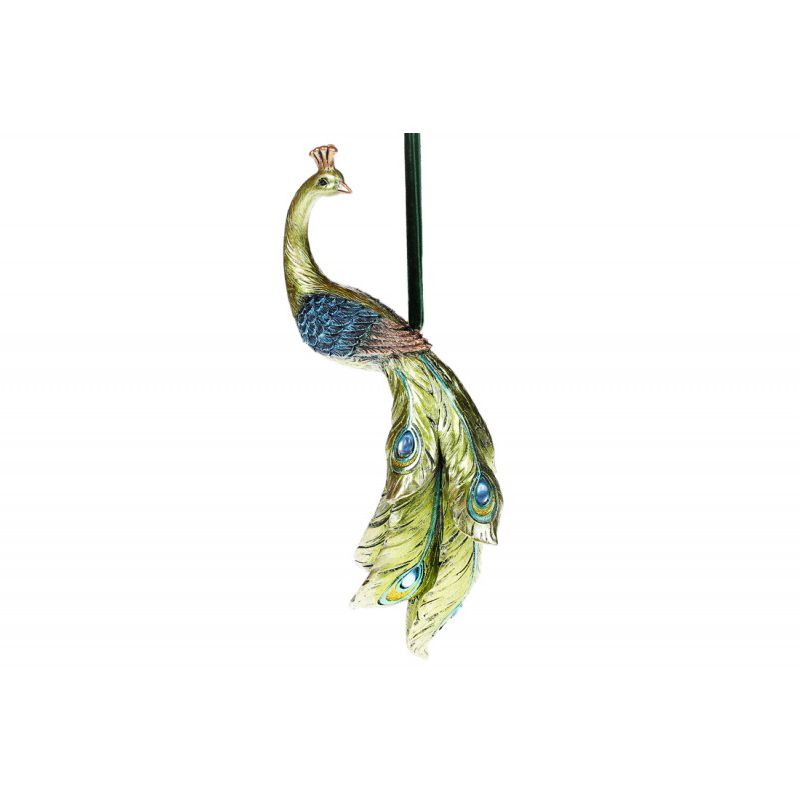 Декоративна підвісна фігурка Павич, 22см, колір-яскраво-зелений з синім thumbnail popup