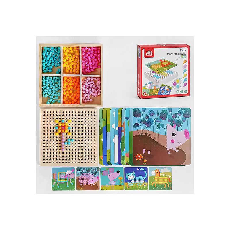 Дерев’яна іграшка Мозаїка дерев'яна платформа, 10 карток, 6 видів мозаїки, у кор. (C52496)
 thumbnail popup