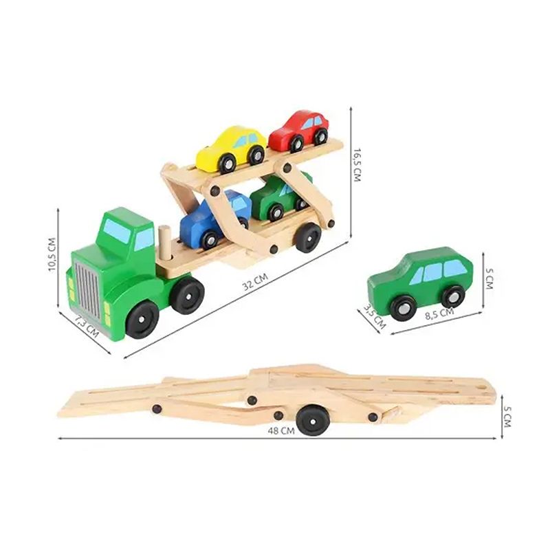 Деревянный грузовик - прицеп   комплект машин thumbnail popup