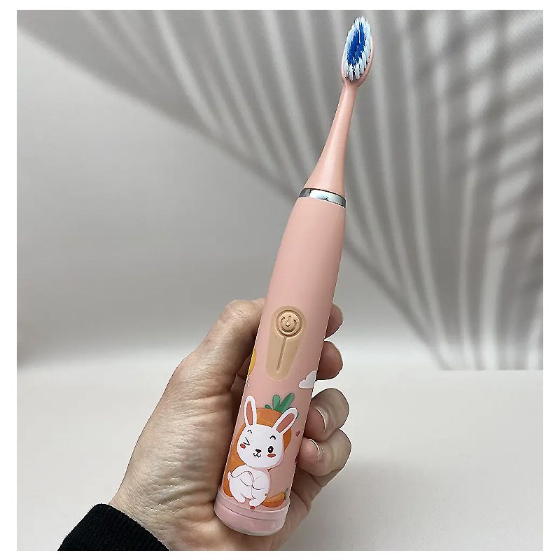 Дитяча електрична зубна щітка звукова акумуляторна із 6 насадками Wi XBL. Зайка thumbnail popup