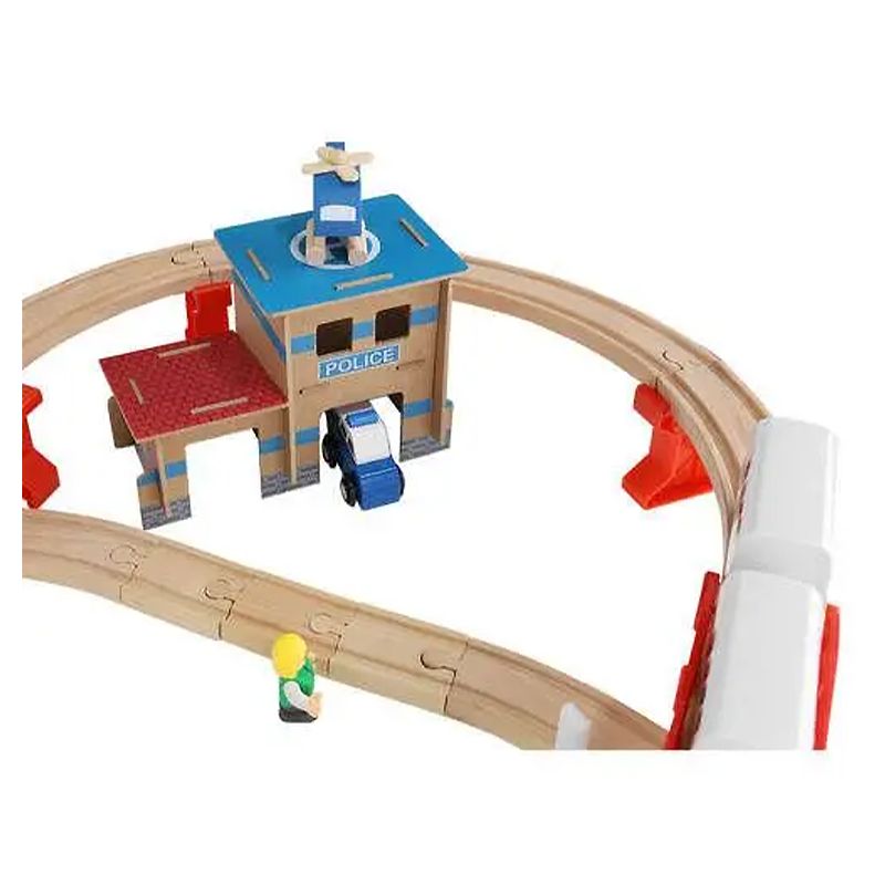 Дитяча іграшка дерев'яна залізниця - колія   дерев'яні машинки Kruzzel Poland 22418 thumbnail popup