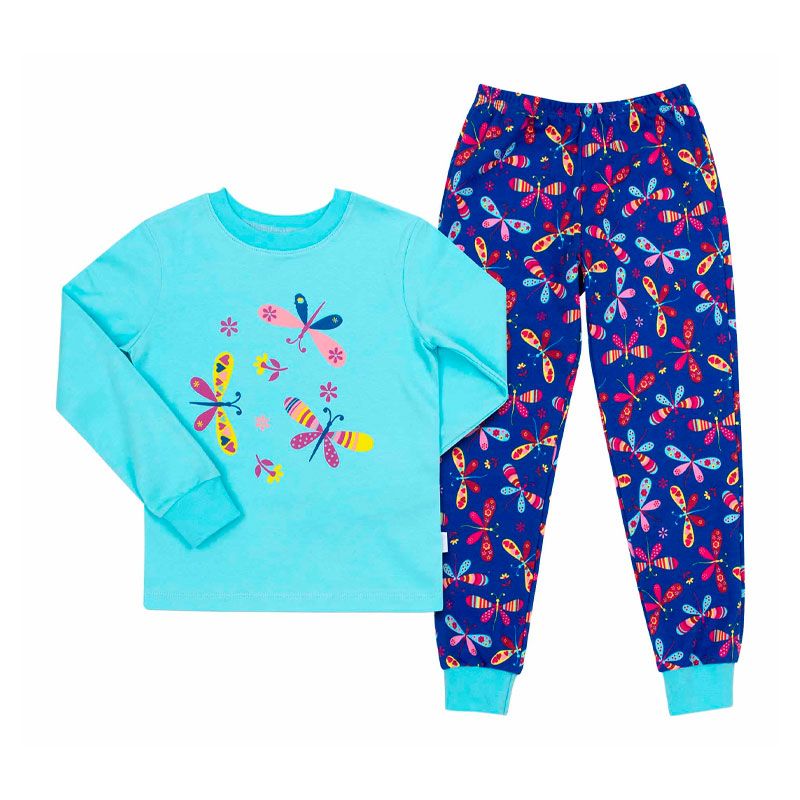 Піжамка Bembi дитяча універсальна, лонгслів зі штанами, світло блакитний, синій, р.134 (ПЖ53 A81) thumbnail popup