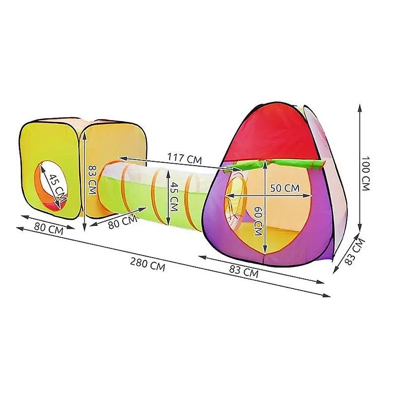 Дитячий намет тунель і 200 шт м'ячів 2880 thumbnail popup