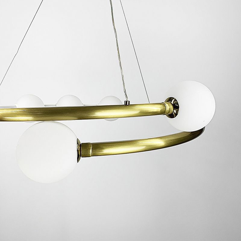 Дизайнерська золота LED люстра з акриловими кульками thumbnail popup