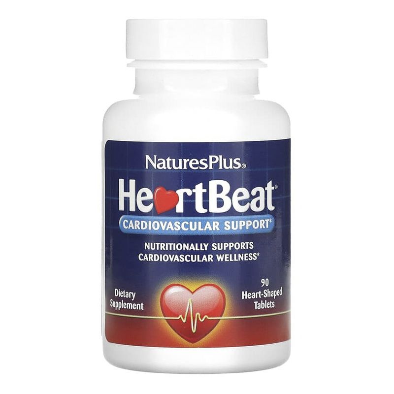 Для підтримки серцево-судинної системи, 90 таблеток у формі серця, HeartBeat, NaturesPlus thumbnail popup