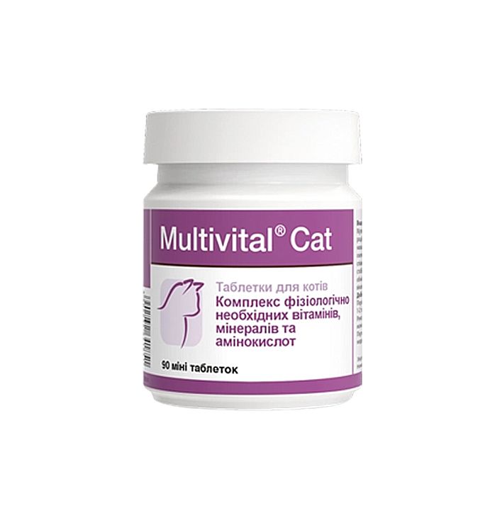 Добавка вітамінно-мінеральна Dolfos MultiVital Cat для котів - 90 табл. thumbnail popup