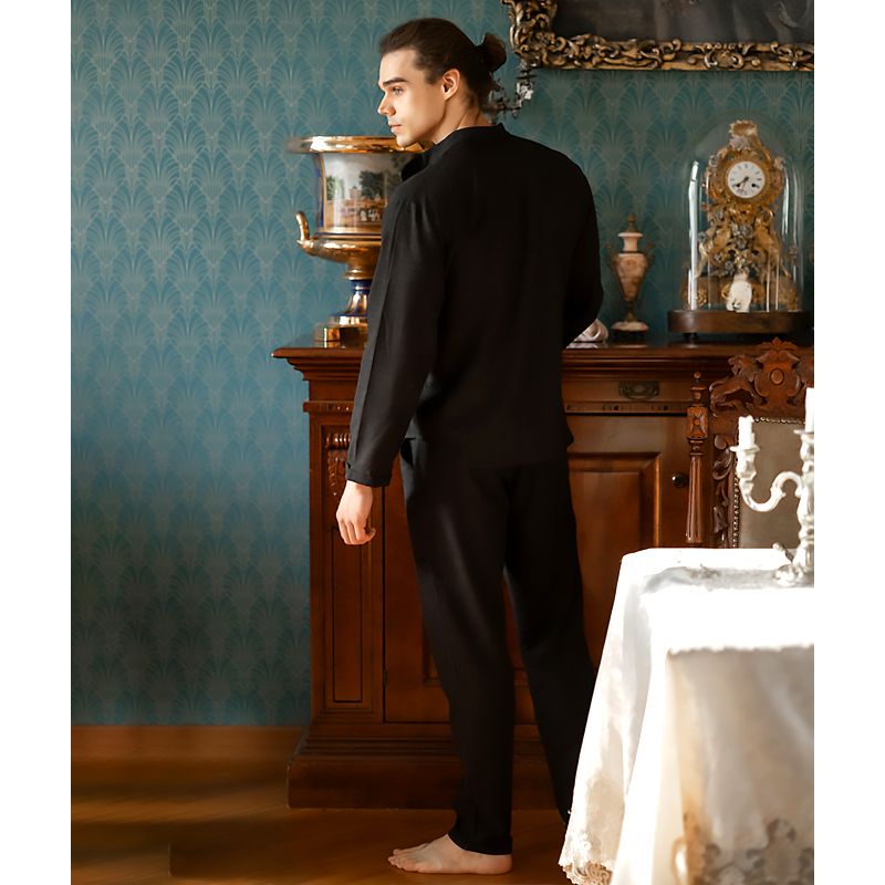 Домашній костюм Чоловічий з льону Чорний, р.M 20738 thumbnail popup