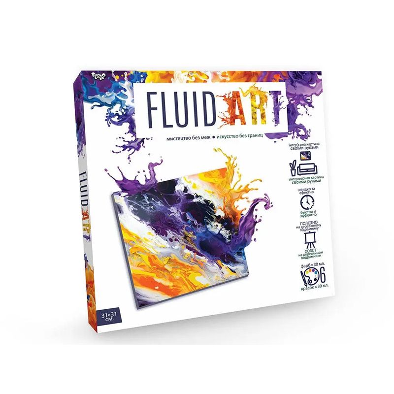 Набір креативної творчості 'Fluid ART', малювання рідким акрилом, в кор. 32*32*4см (D77605) thumbnail popup