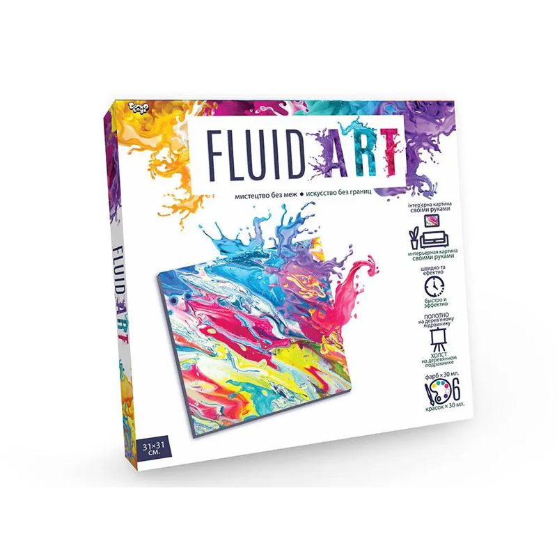 Набір креативної творчості 'Fluid ART', малювання рідким акрилом, в кор. 32*32*4см (D77608) thumbnail popup
