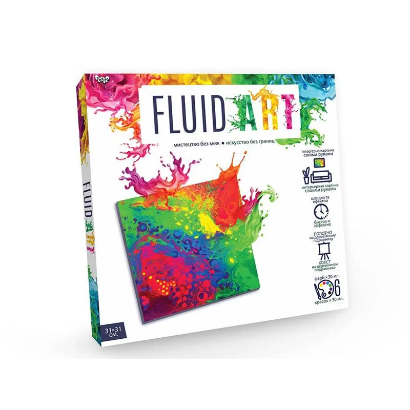Набір креативної творчості 'Fluid ART', малювання рідким акрилом, в кор. 32*32*4см (D77609) thumbnail popup