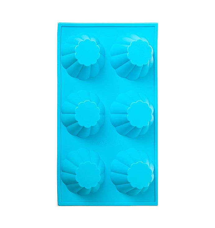 Форма Stenson для випікання кексів,силіконова, блакитна 6шт. (НH-163) thumbnail popup
