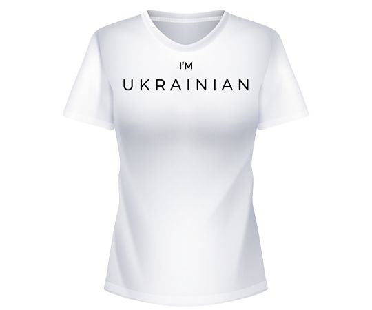 Футболка I'm UKRAINIAN, жіноча, біла, S thumbnail popup