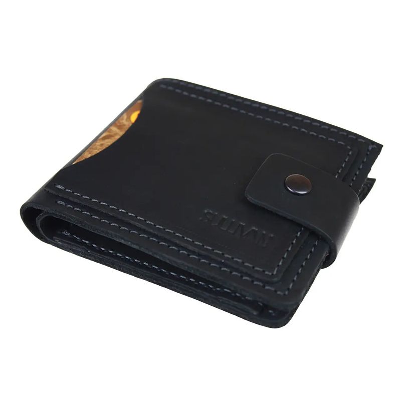 Гаманець чоловічий шкіряний портмоне з монетницею й додатковим відділенням чорний
 thumbnail popup