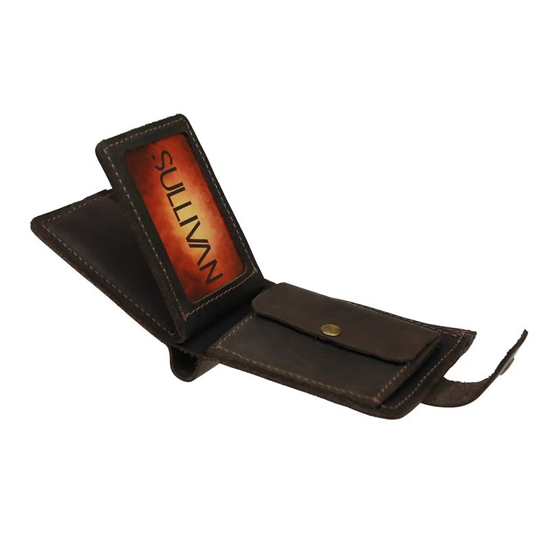 Гаманець чоловічий шкіряний портмоне з монетницею та прозорим відділенням коричневий
 thumbnail popup