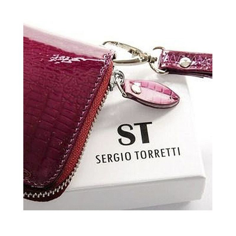 Гаманець жіночий шкіряний на блискавці SERGIO TORRETTI W38 фіолетовий (LRкожа-лак W38 purple-red) thumbnail popup