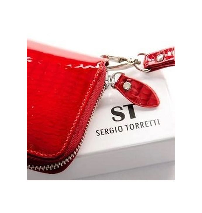 Гаманець жіночий шкіряний на блискавці SERGIO TORRETTI W38 червоний (LR кожа-лак W38 red) thumbnail popup
