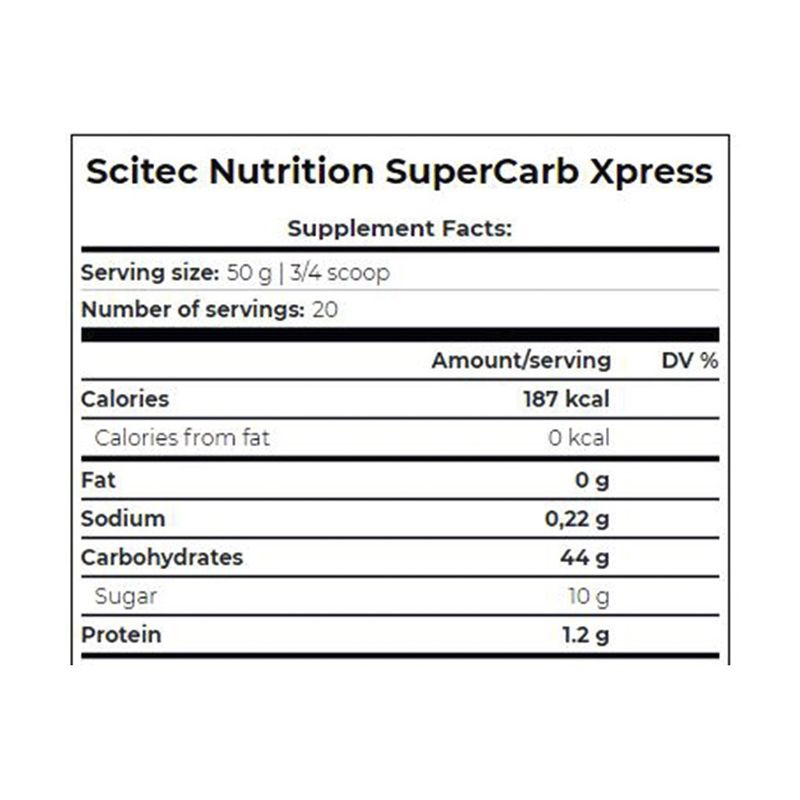 Гейнер Scitec Nutrition Supercarb Xpresss 1000 g (Raspberry tea) thumbnail popup