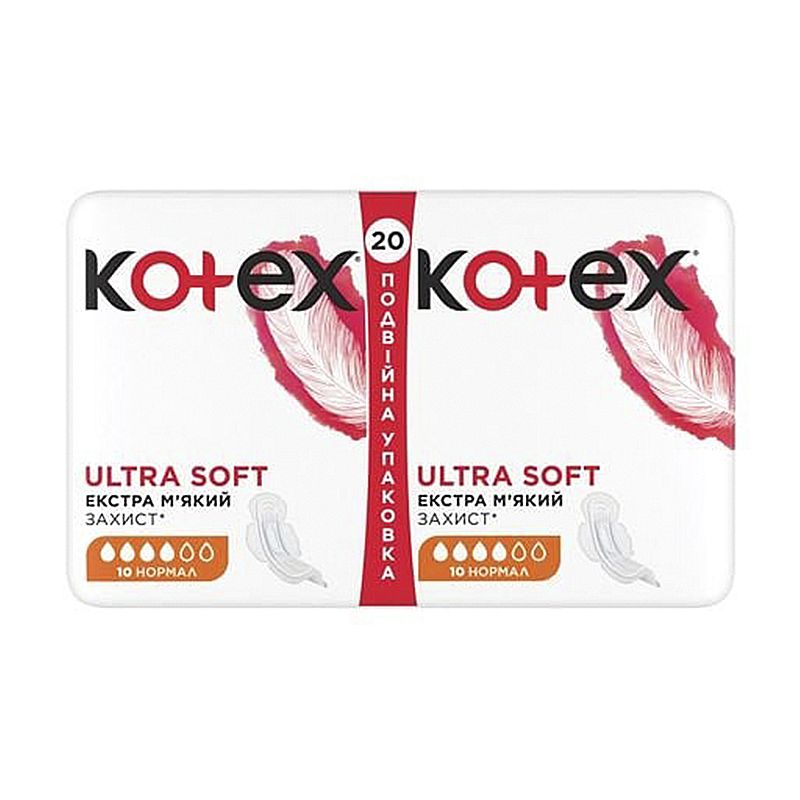 Гігієнічні прокладки Kotex Ultra Soft Normal (хлопок) 20 шт thumbnail popup