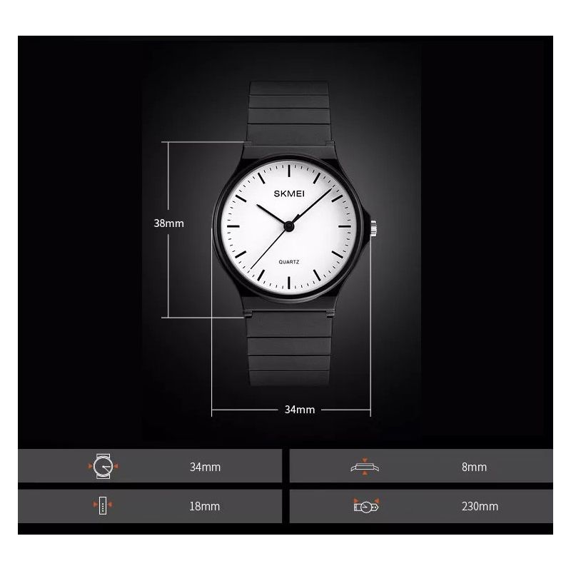 Годинник Skmei 1419 чорний з білим наручний (1419BKWT-NM)
 thumbnail popup