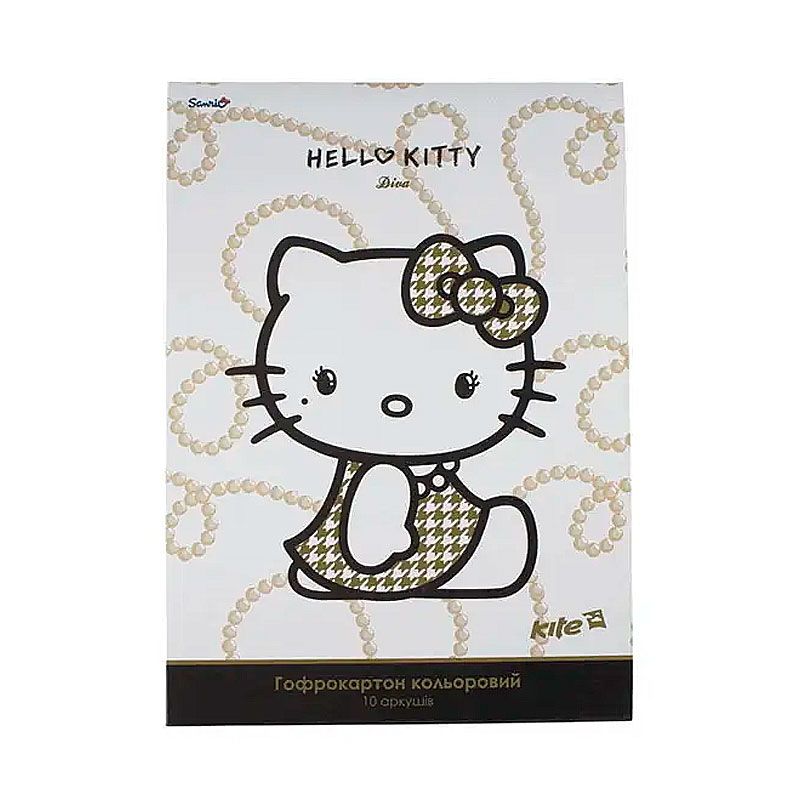 Гофрокартон кольоровий (10 аркушів/10 кольорів) A4 Hello Kitty (HK13-256К) thumbnail popup