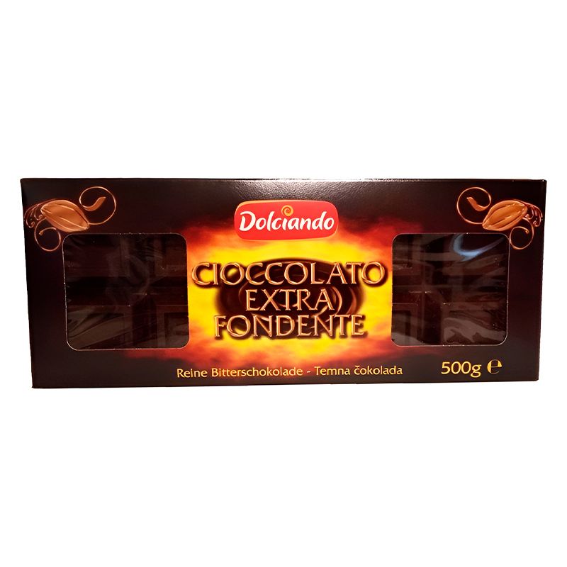 Італійський шоколад чорний Dolciando Extra Fondente, 500 г (50% какао)
 thumbnail popup