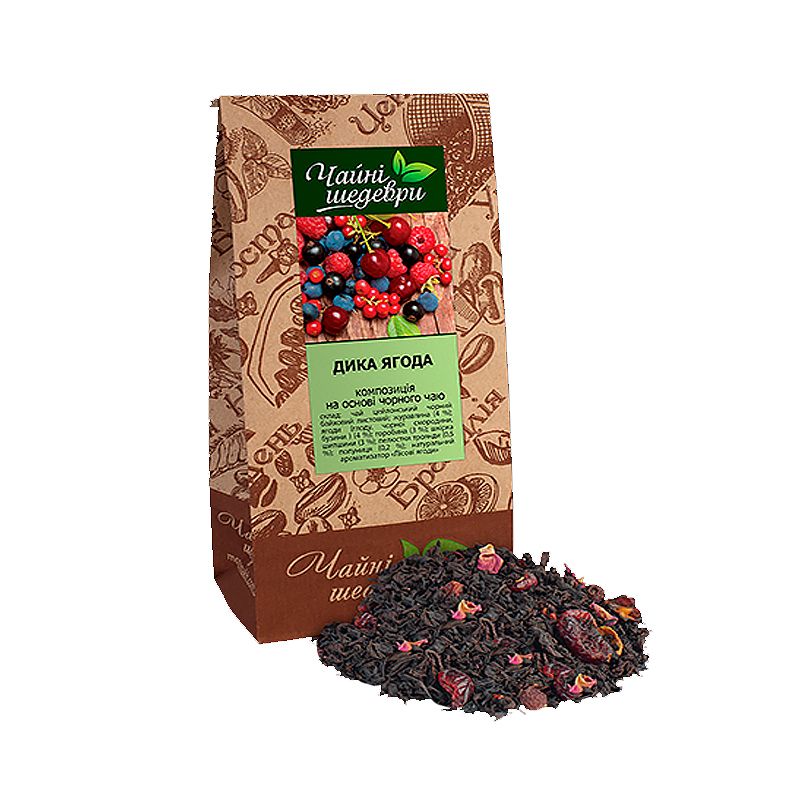 Чорний чай з ягодами Дика Ягода ТМ 