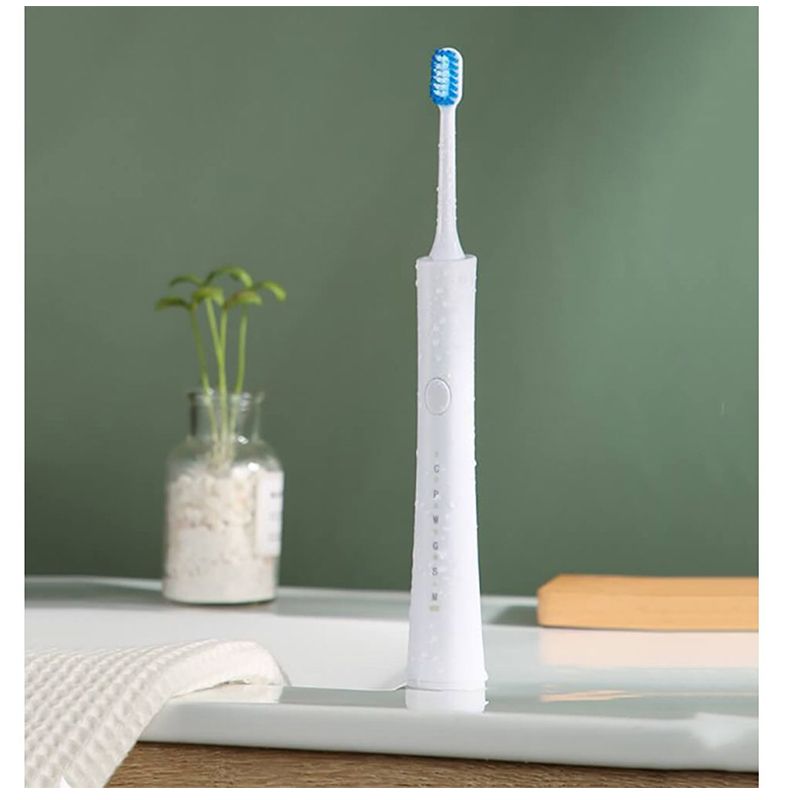 Електрична зубна щітка акумуляторна звукова з 5 насадками Wi XBН168. Біла thumbnail popup