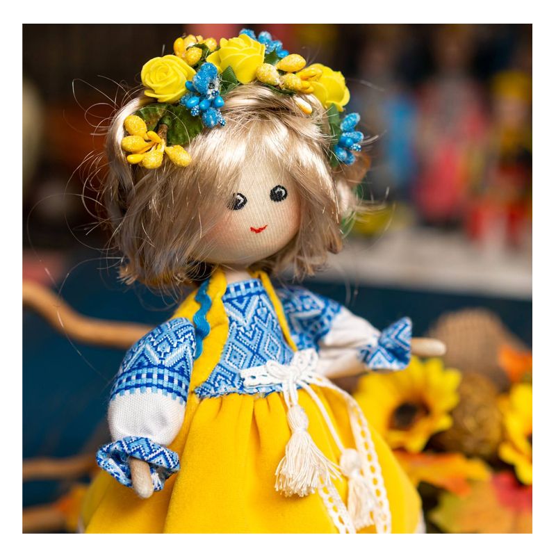 Лялечка жовто-блакитна красуня ручної роботи (3118) - 48486 thumbnail popup
