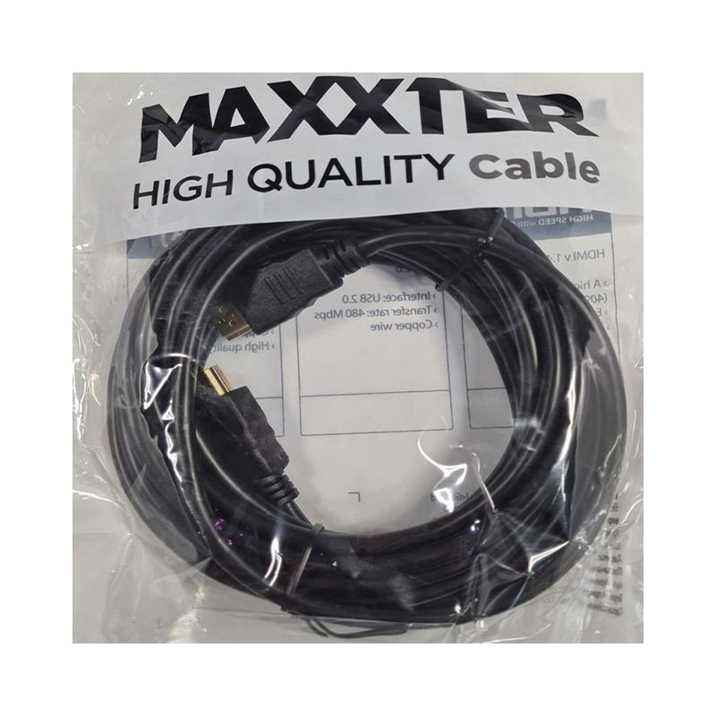 Кабель Maxxter HDMI-HDMI 4,5m ver1.4 , black thumbnail popup