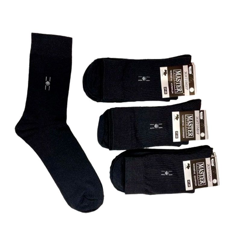 Шкарпетки чоловічі оптом, класичні Преміум Master чорні, 12 пар, р.41-45 (260112) thumbnail popup