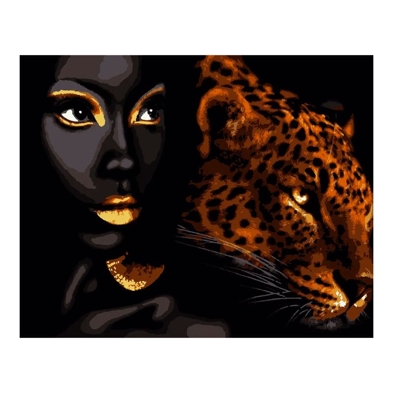 Картина за номерами 'Африканська перлина, із золотою фарбою' 40*50 см (PN6070) thumbnail popup