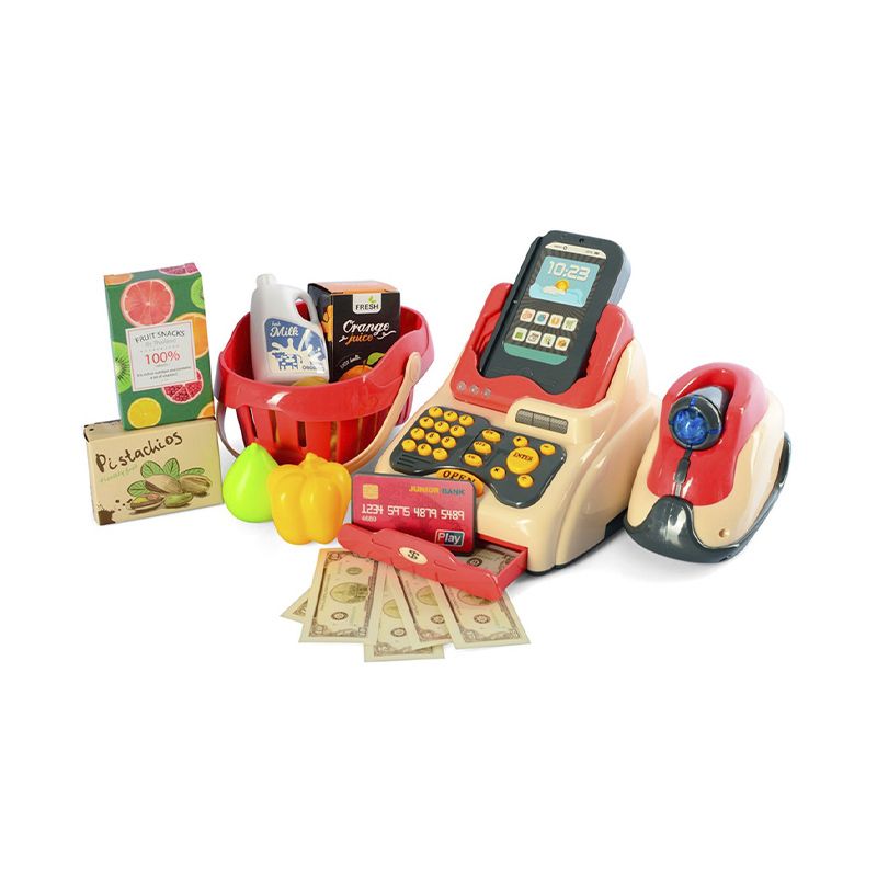 Касовий апарат іграшковий 2в1, сканер, продукти,валіза, гроші, в кор-ці,34-21-17см (668-93) thumbnail popup