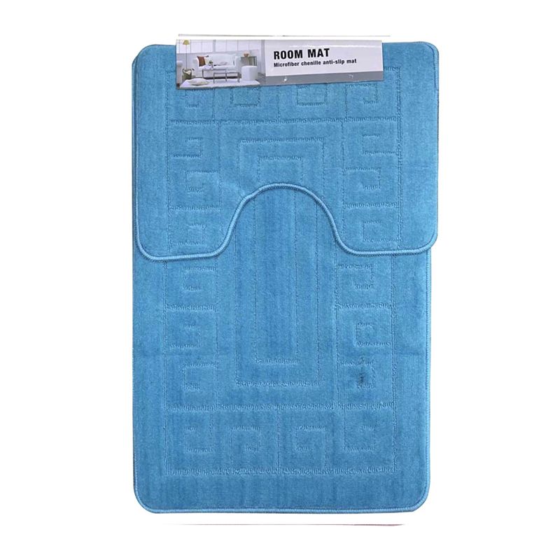 Набір килимків для ванної, 2 шт латексна основа, поліестер, 50*80 50*40 см, 1000 GSM блакитний thumbnail popup