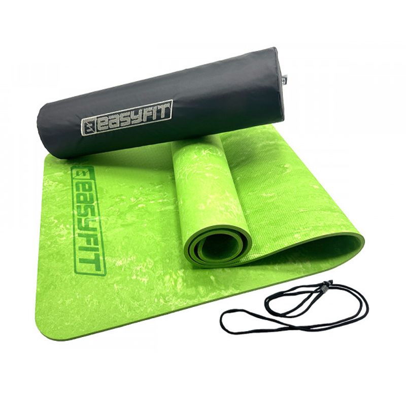 Килимок для йоги та фітнесу EasyFit PER Premium Mat 8 мм   Чохол салатовий thumbnail popup