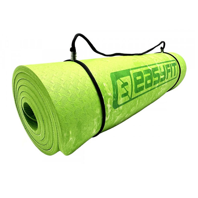 Килимок для йоги та фітнесу EasyFit PER Premium Mat 8 мм   Чохол салатовий thumbnail popup
