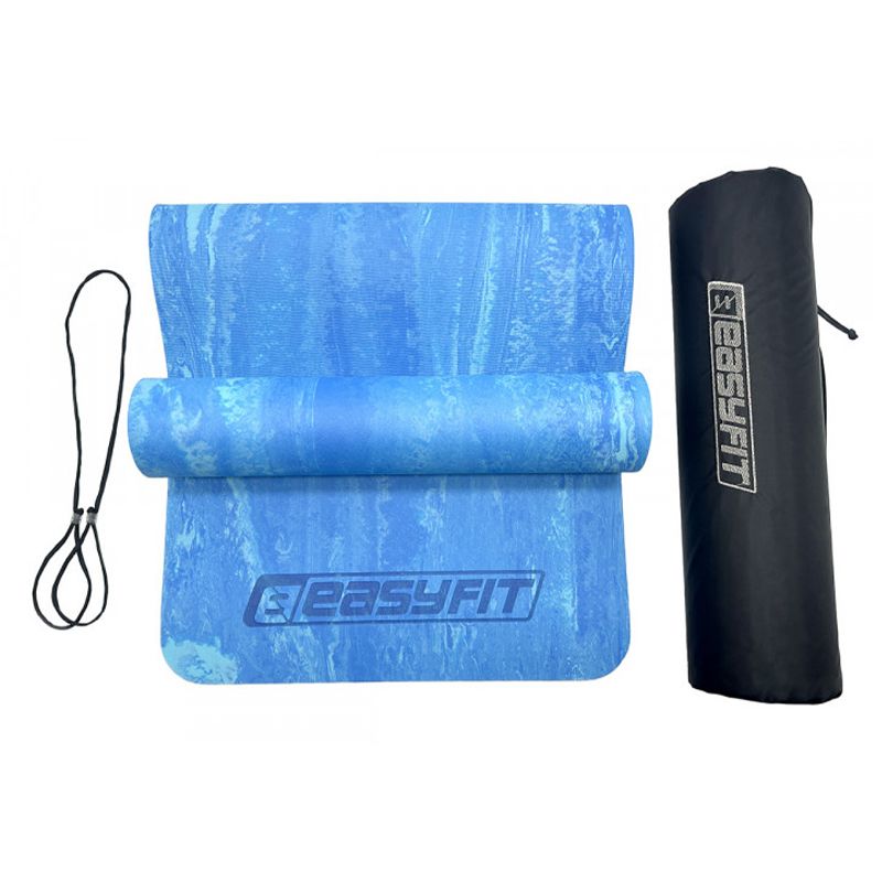 Килимок для йоги та фітнесу EasyFit PER Premium Mat 8 мм синій   Чохол thumbnail popup
