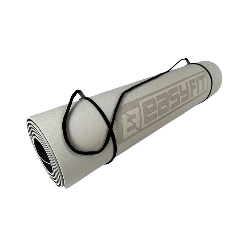 Килимок для йоги та фітнесу EasyFit TPE TC 6 мм двошаровий сірий-чорний thumbnail popup