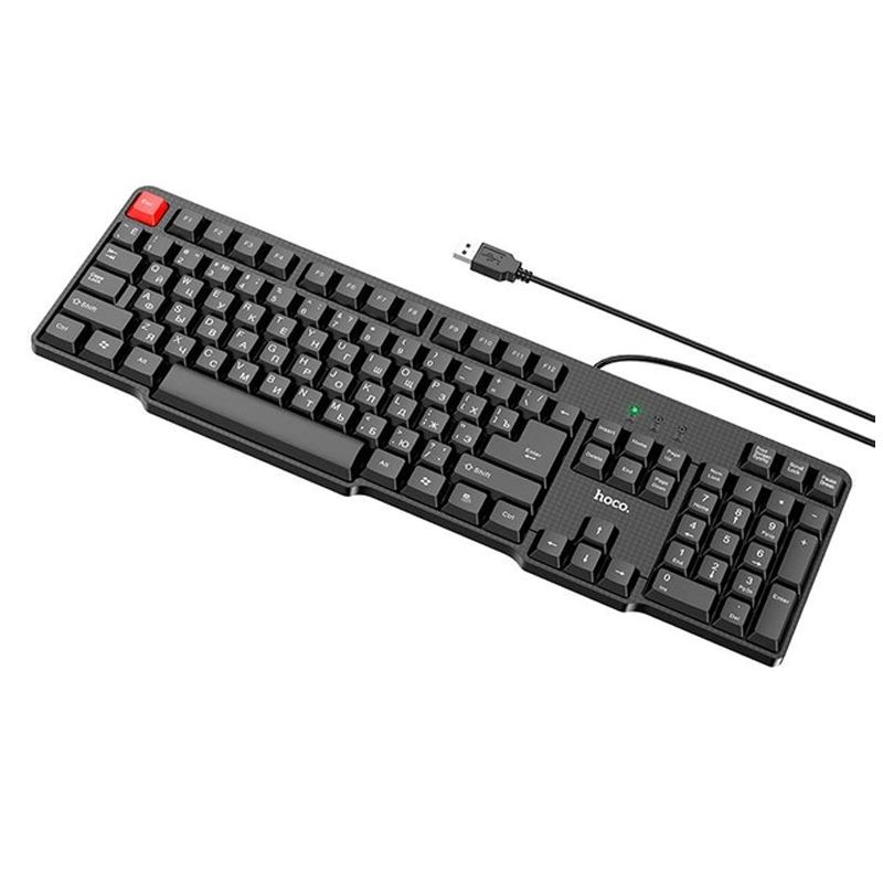 Клавіатура Hoco GM16 дротова + миша комп'ютерна дротова, чорна thumbnail popup