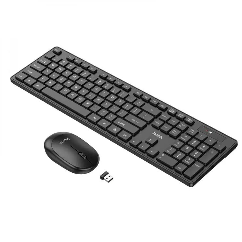 Клавіатура Hoco GM17 бездротова+миша комп'ютерна, чорна thumbnail popup