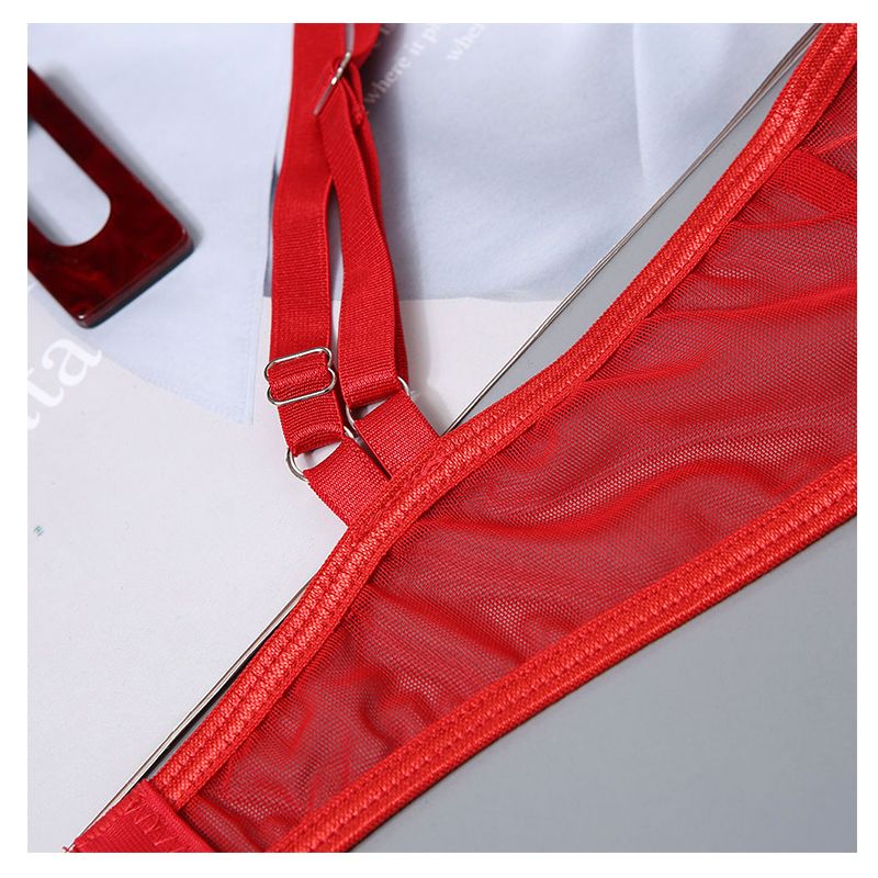 Комплект білизни Mado з поясом,гартерами та чокером, червоний (SM2153/2) thumbnail popup
