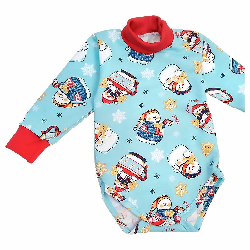 Комплект Dexter's новорічний Сніговик, бодік та штанці футер, блакитний, р.68 (d307нг-б-нгтг) thumbnail popup