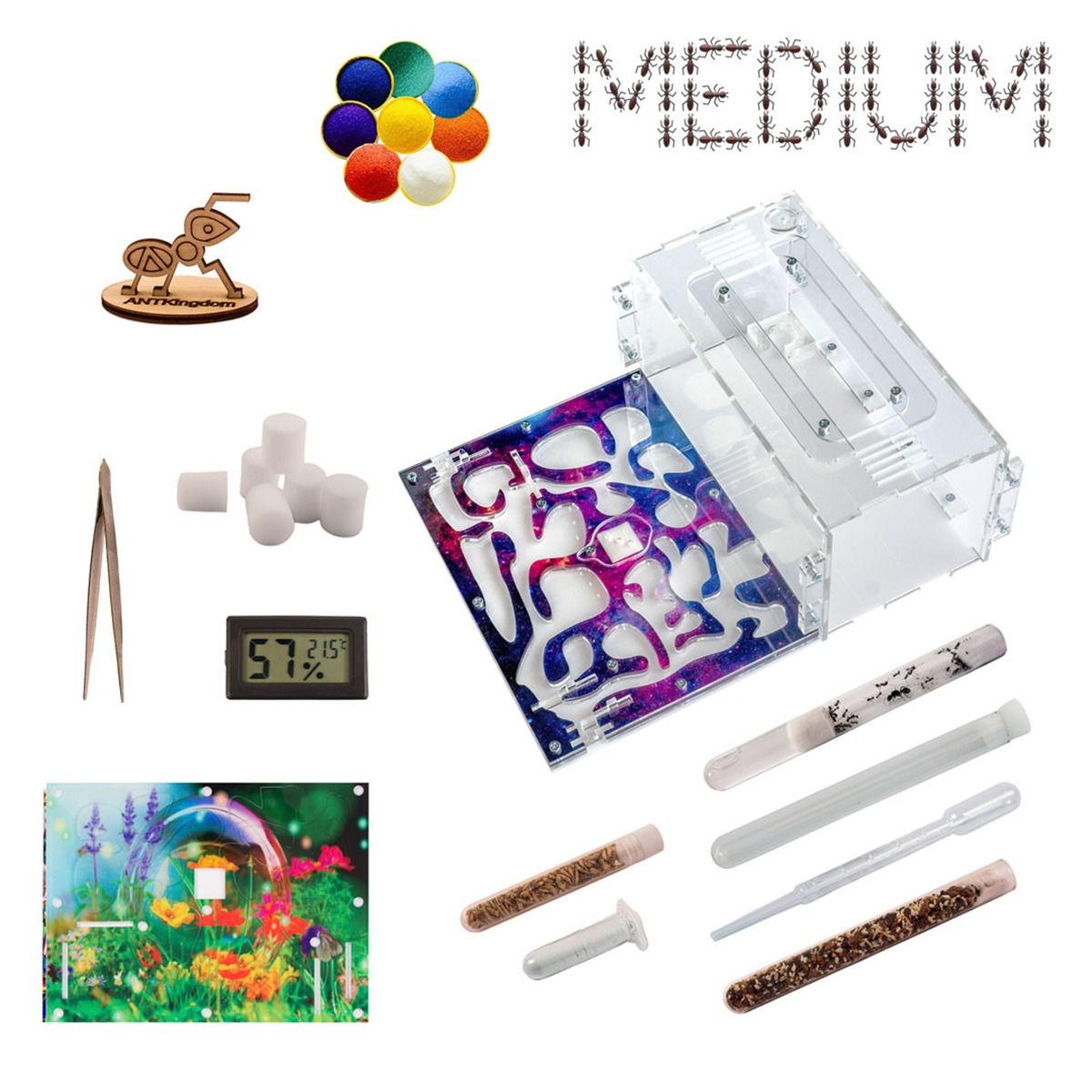 Комплект мурашиної ферми 'Мурашиний рай M Medium', космос, 12 предметів (830861) МП thumbnail popup