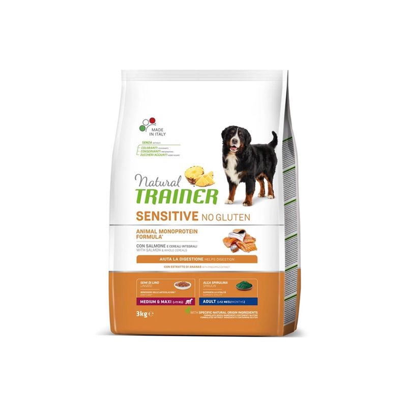 Трейнер Natural Dog Sensitive Adult Medium&Maxi With Salmon для дорослих собак середніх і великих по thumbnail popup