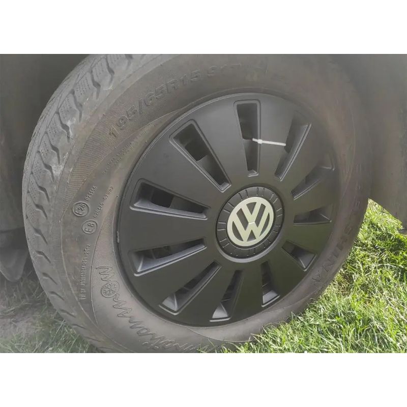 Ковпаки автомобільні R14 Volkswagen 4 шт Чорні thumbnail popup