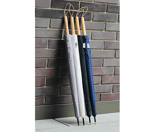 Парасолька тростина Krago з прямою дерев'яною ручкою, 16 спиць, синя (6639) - 11323 thumbnail popup