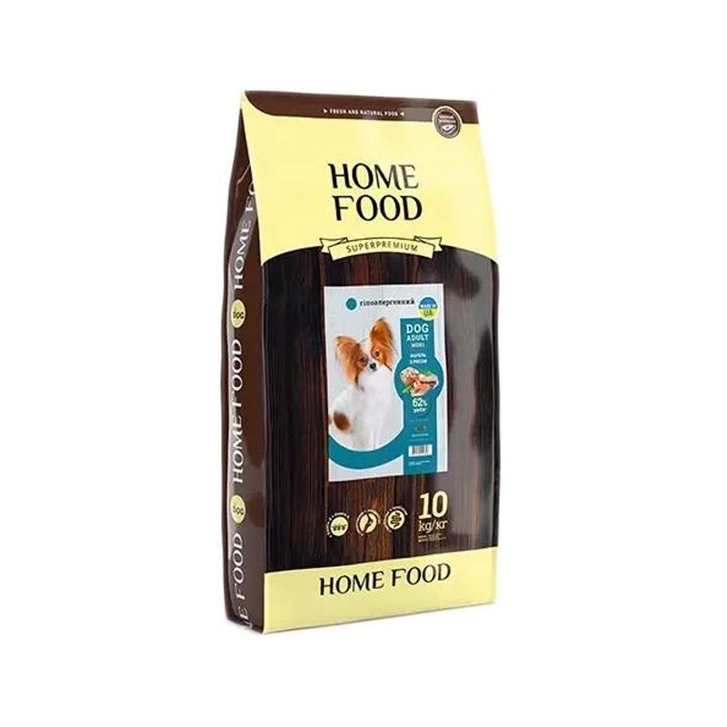 Гіпоалергенний сухий корм Home Food для дорослих собак малих порід "Форель з рисом", 10 кг thumbnail popup