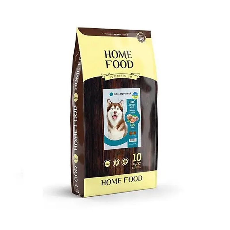 Гіпоалергенний сухий корм Home Food для дорослих собак великих порід "Форель з рисом", 10 кг thumbnail popup